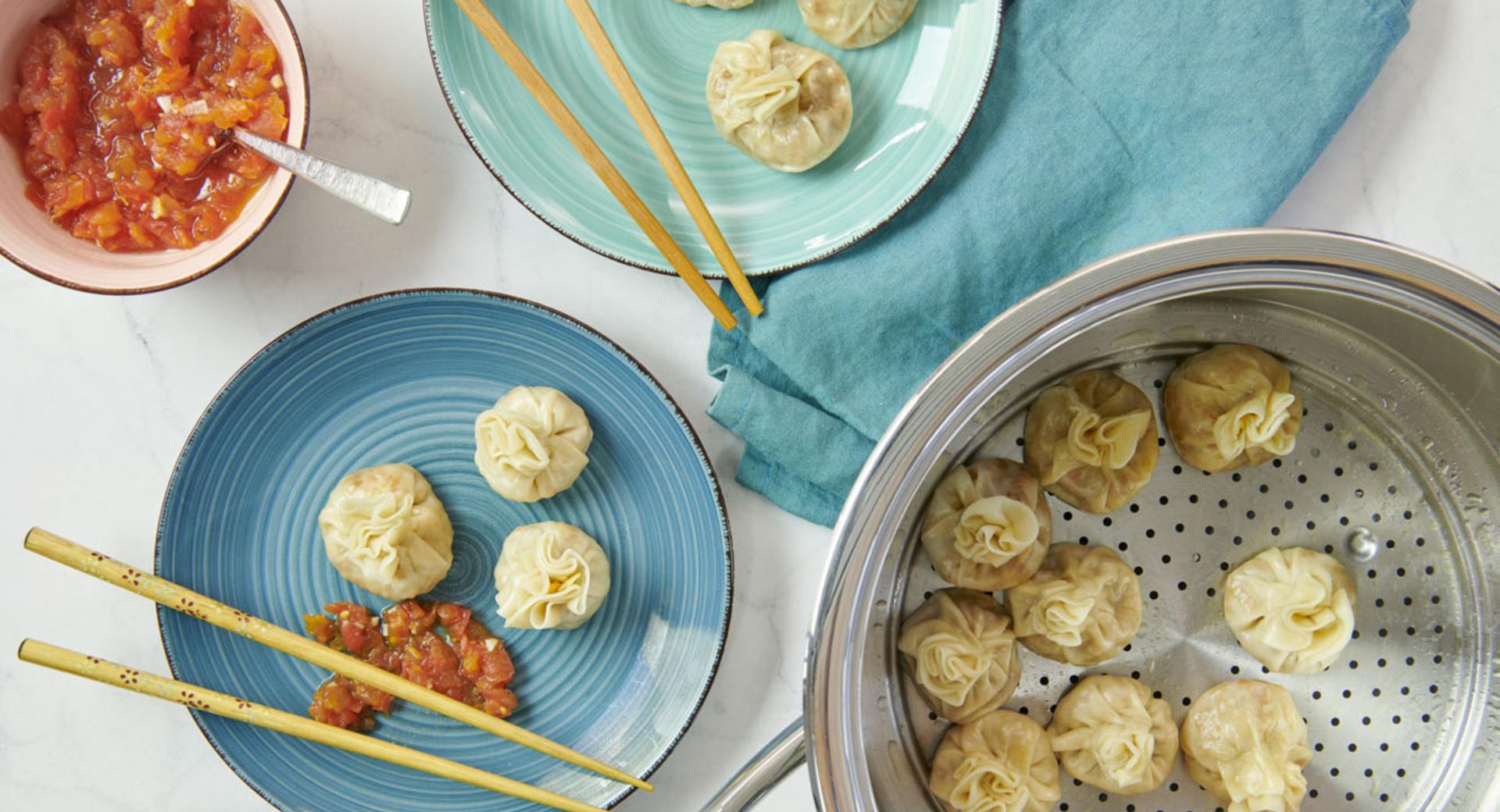 Vegetarian momos (dim sum)