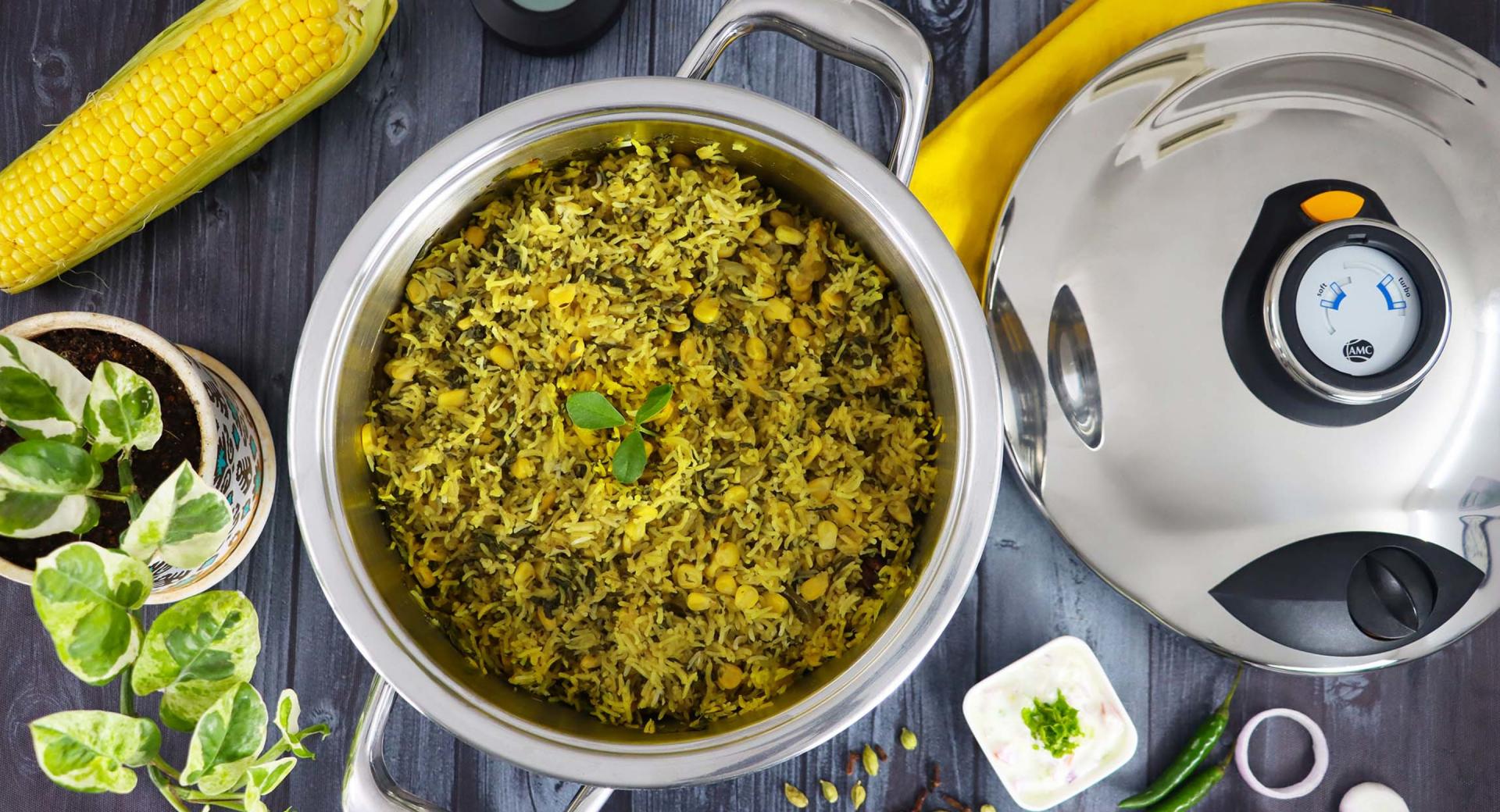 Methi corn pulao