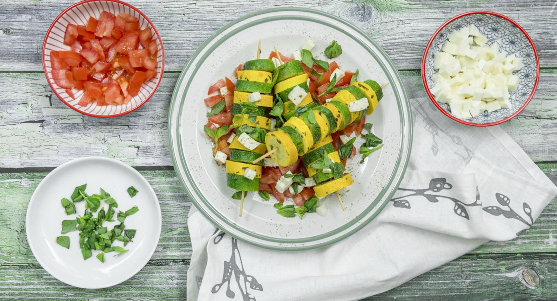 Colourful zucchini Skewers