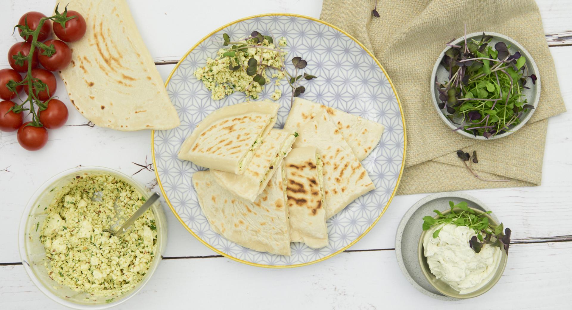 Feta-stuffed flatbread