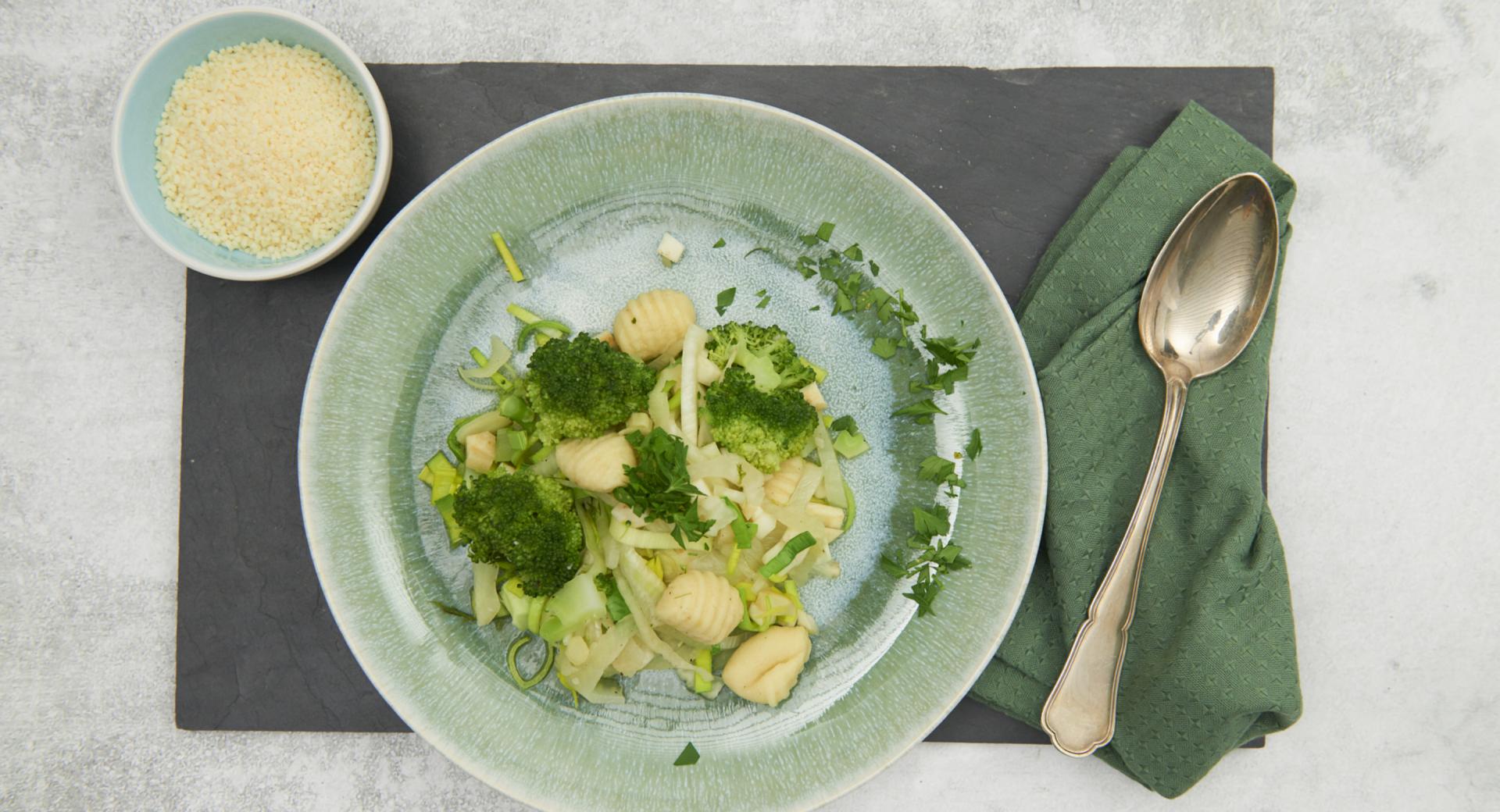 Vegetable stew with gnocchi