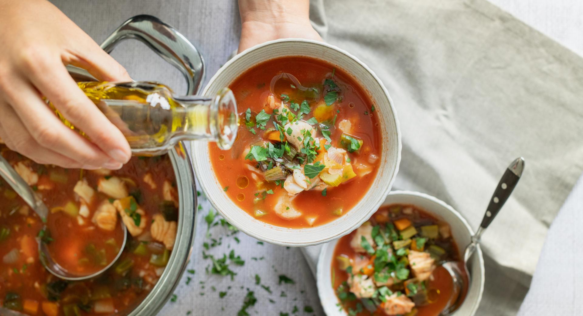 Fish ragout with tomato sauce