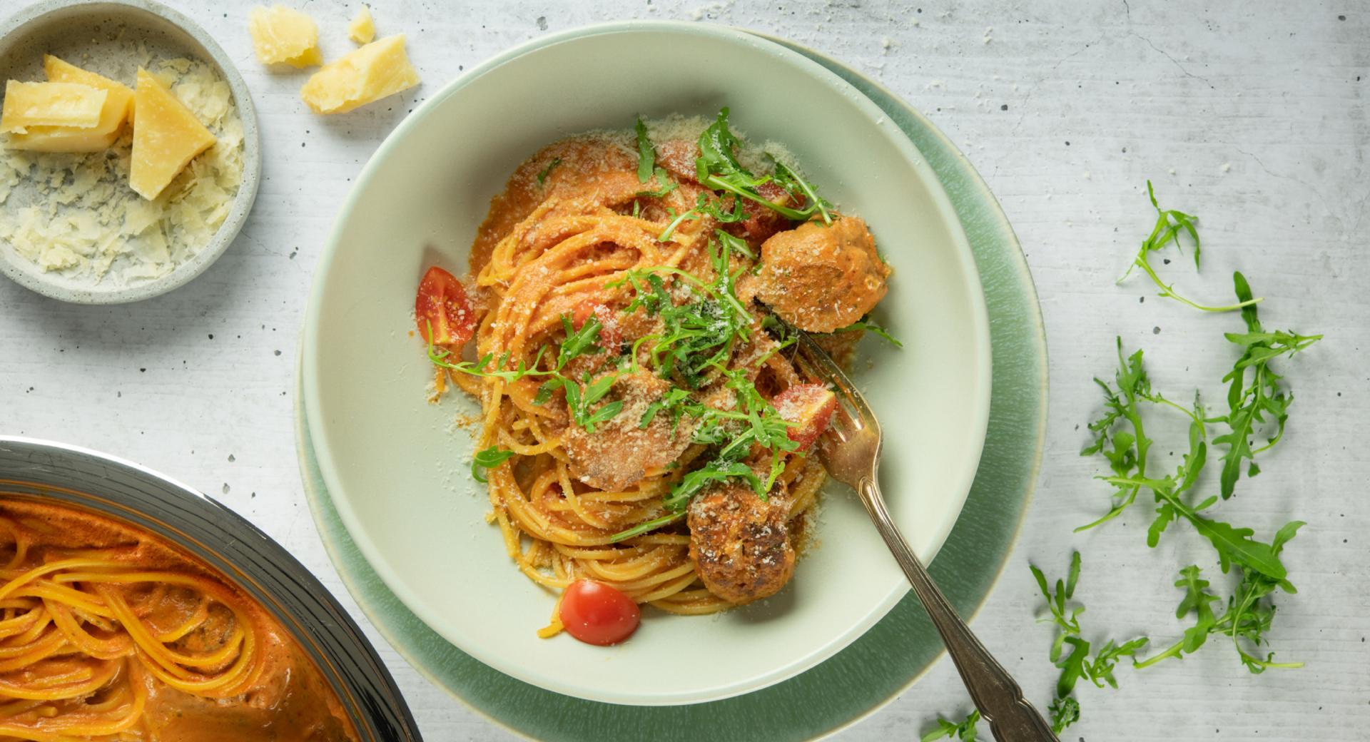 Spaghetti with meatballs