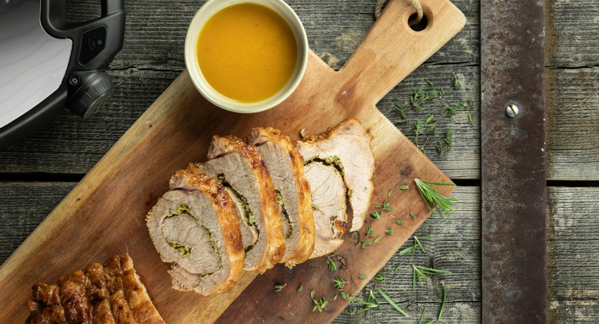 Roast pork with herbs