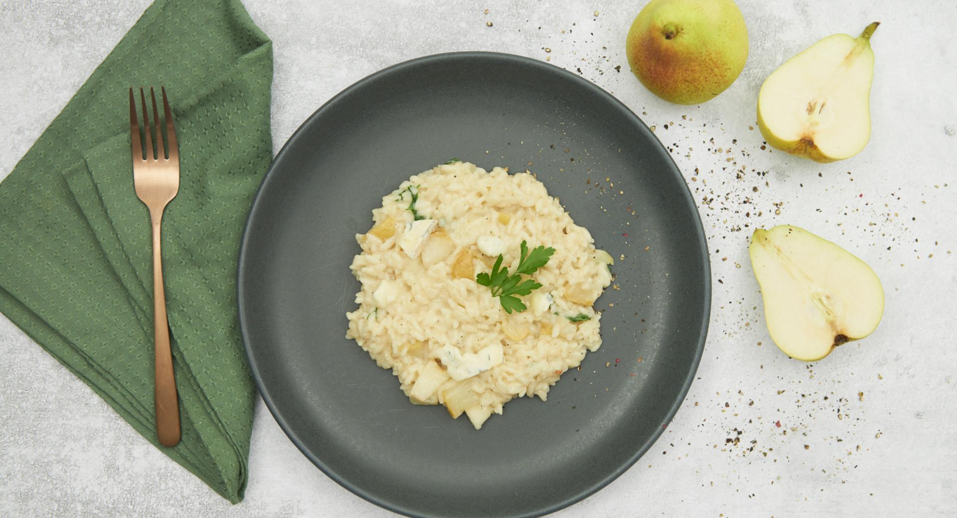 Pear risotto with gorgonzola