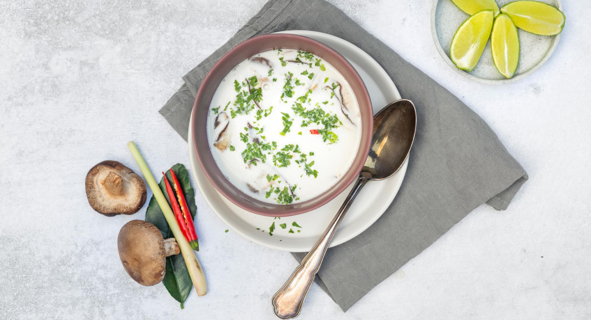 Tom Kha Gai (Thai coconut soup)