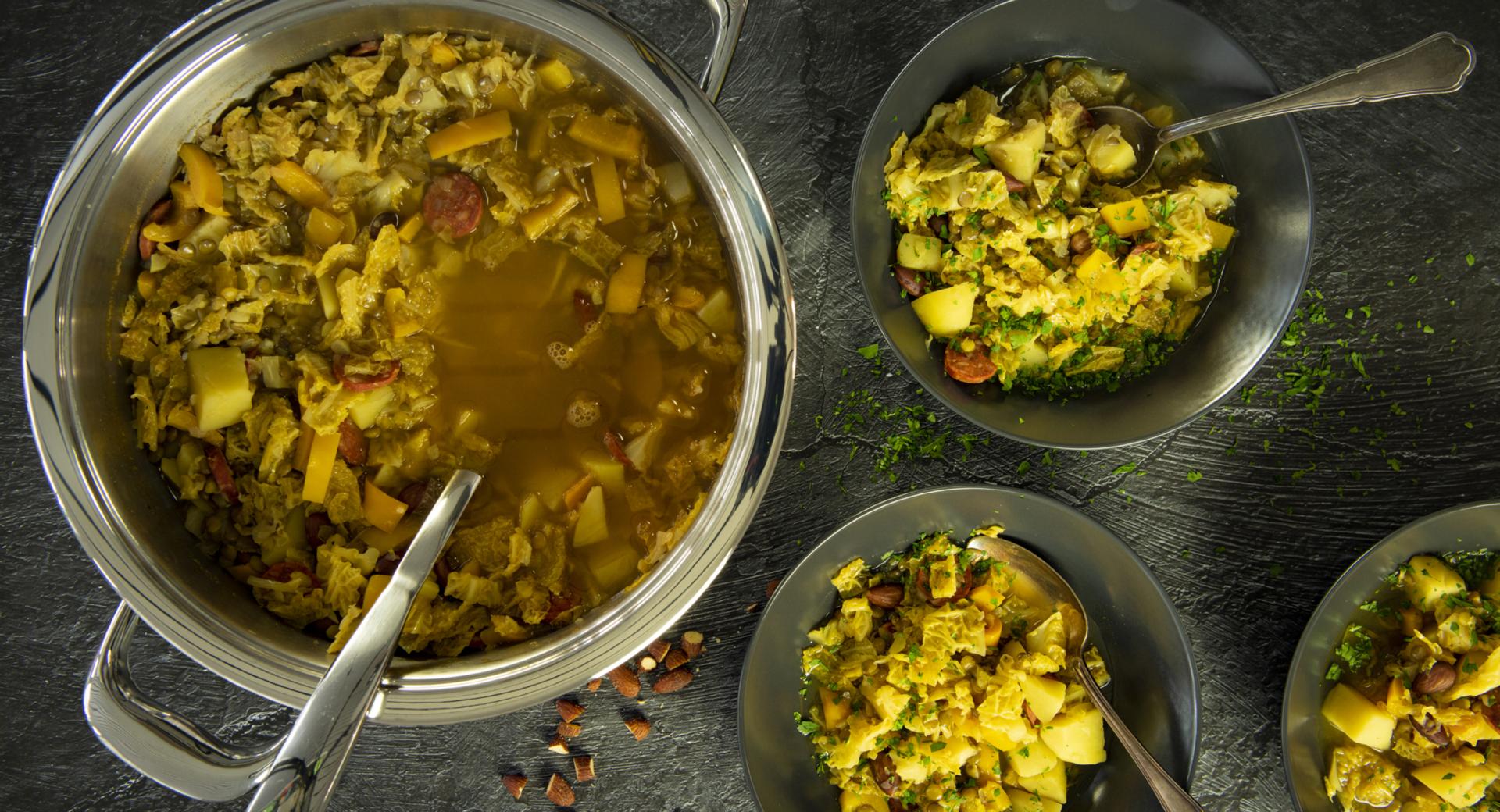 Lentil stew with chorizo 