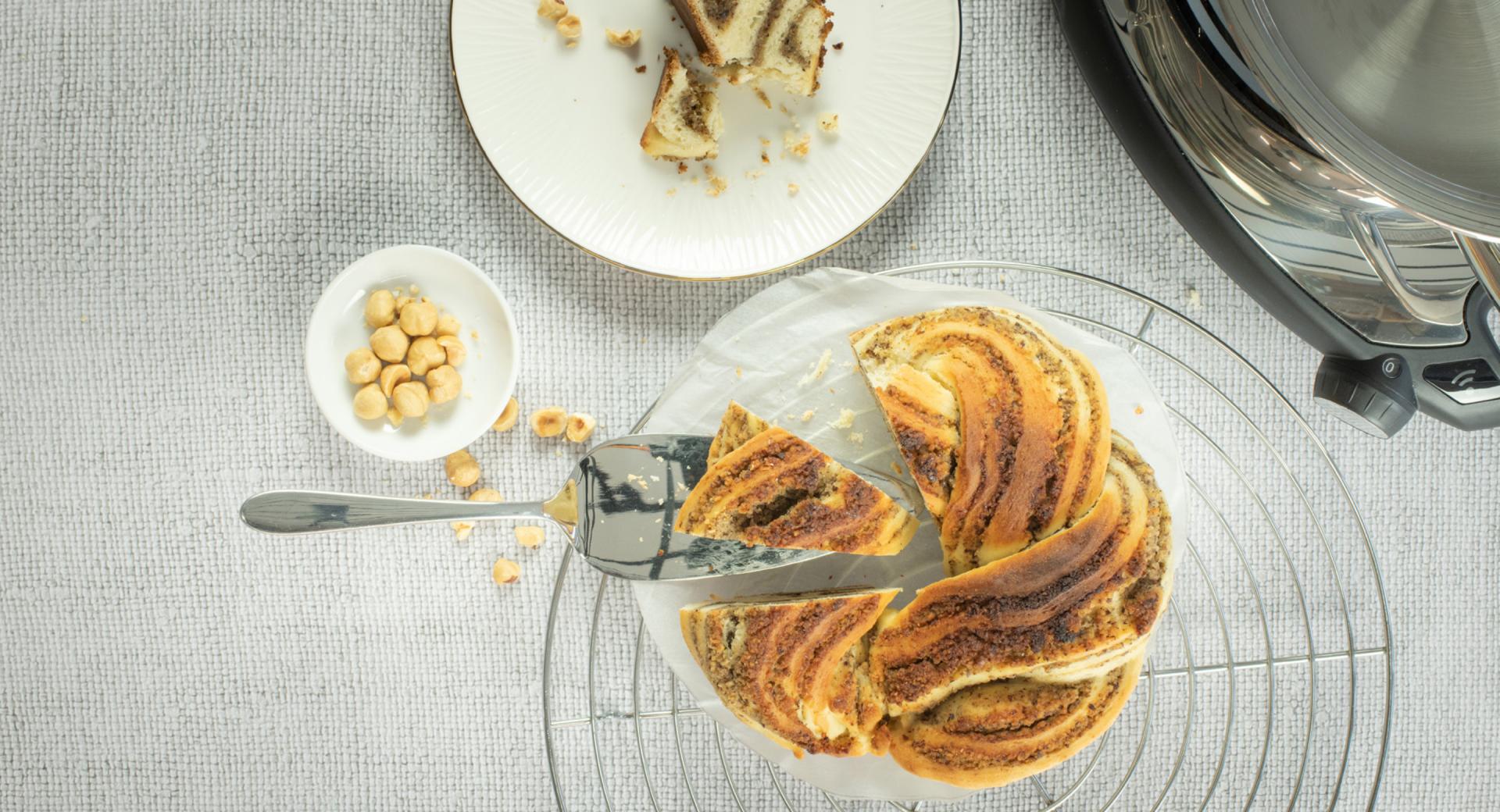 Braided hazelnut pastry