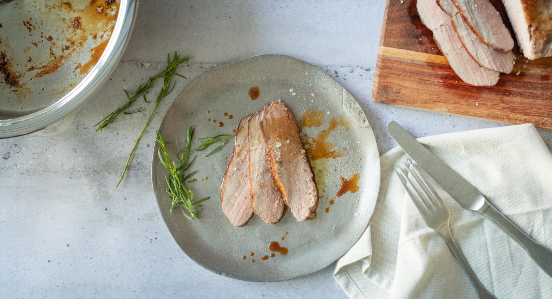 Sous-vide saddle of veal