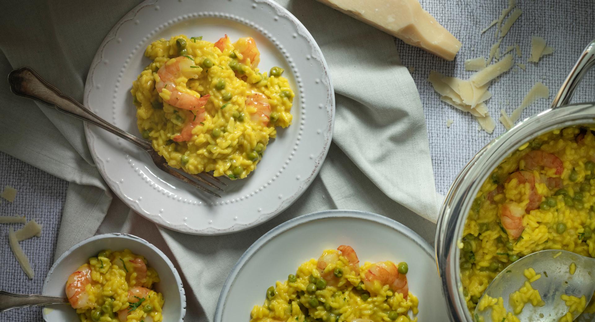 Saffron risotto with shrimp