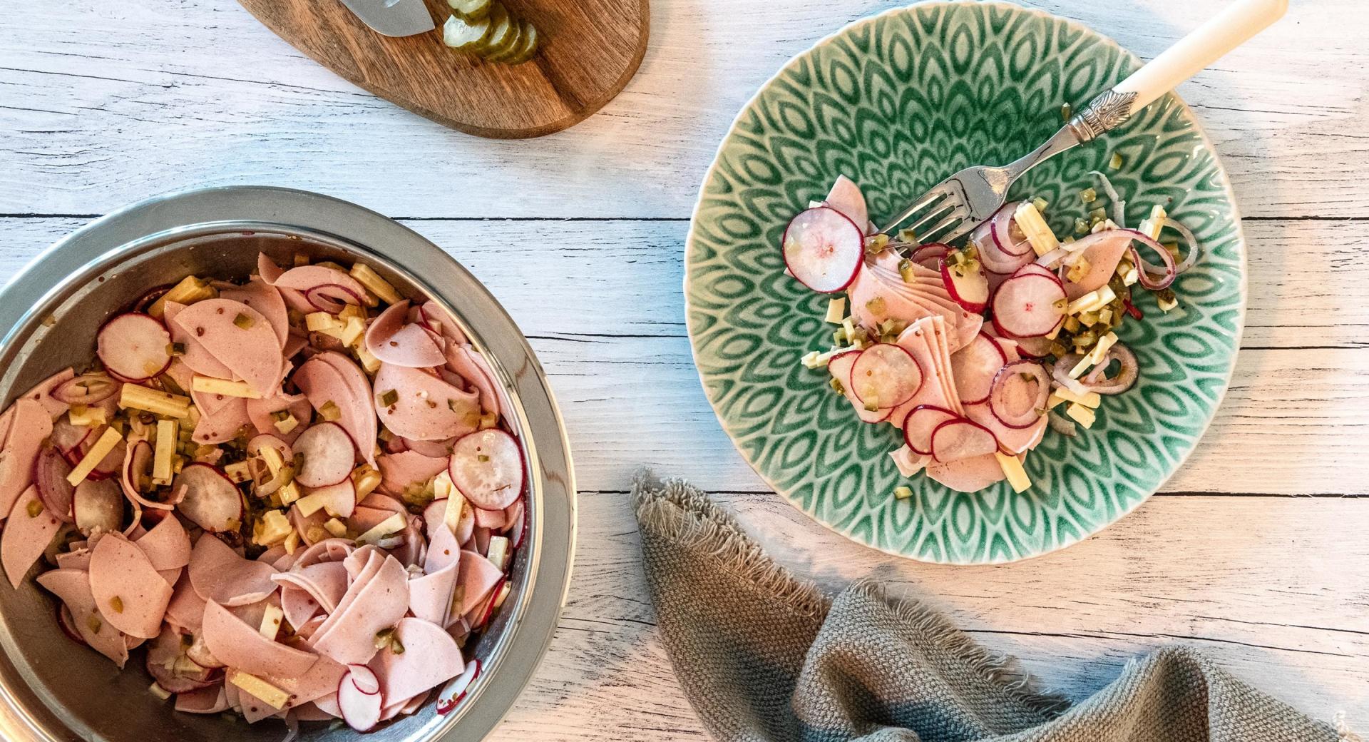 Sausage & cheese salad