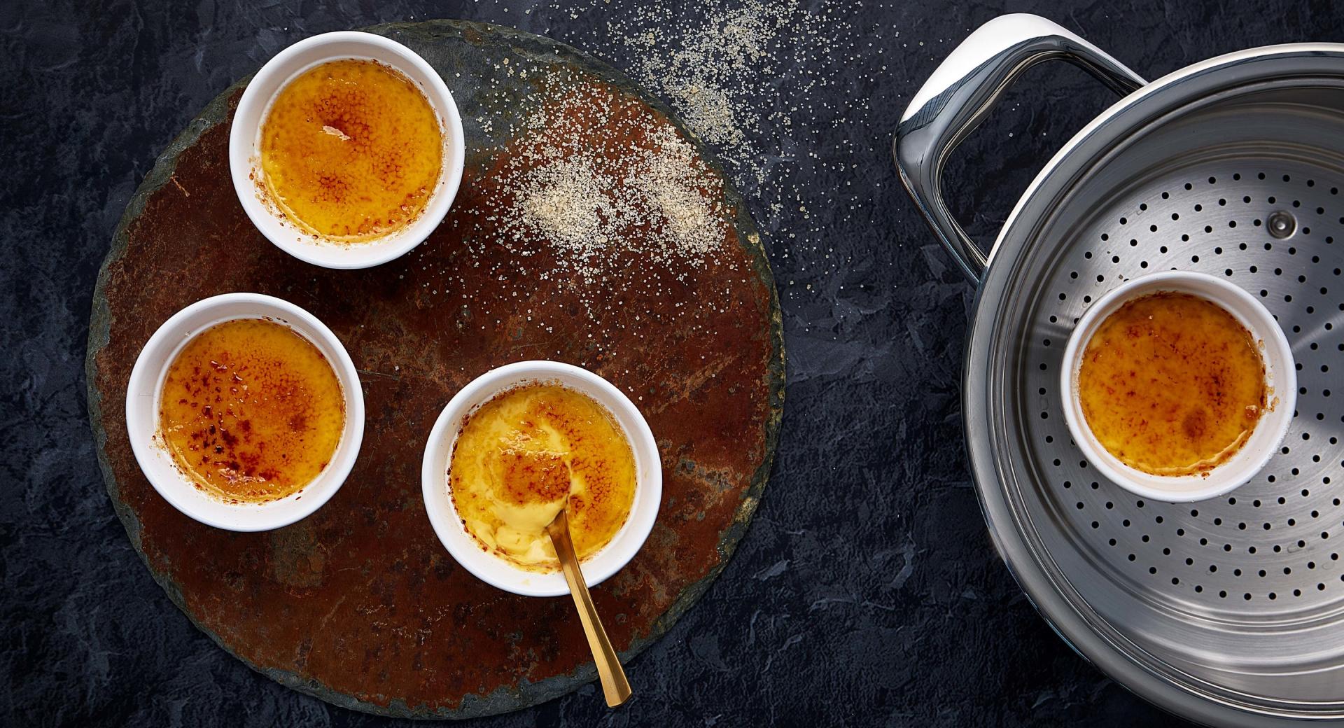 Crème brûlée with passionfruit