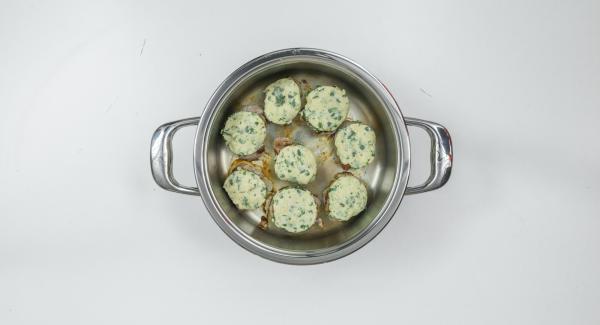 Season medallions with some salt and pepper, cut the crust to size of the medallions and place it on top.