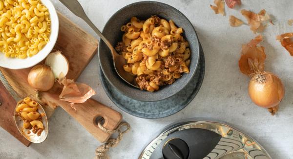 Cornetti pasta with mince meat sauce