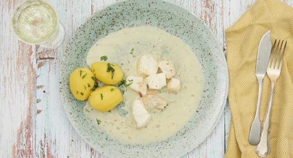 Cod in tarragon mustard sauce