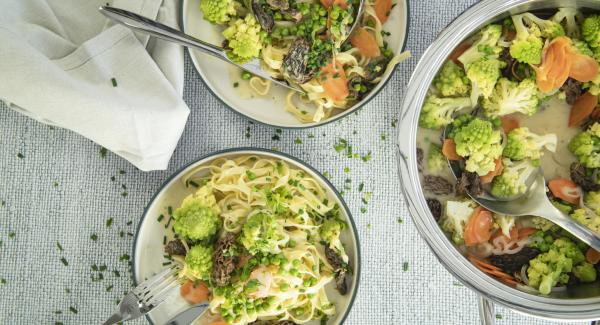 Herb pasta with vegetable ragout