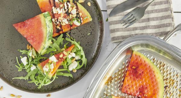 Grilled melon with feta