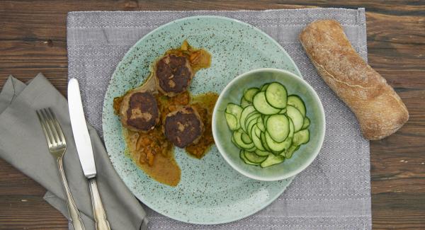 Danish meatballs with cucumber salad