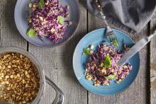 Red cabbage salad with ginger-sesame dressing