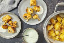 Cauliflower wings with garlic dip