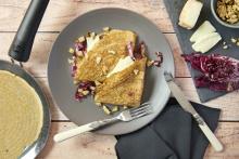 Chestnut crepes with radicchio